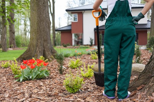 Cleared garden waste being separated for recycling in Harrow